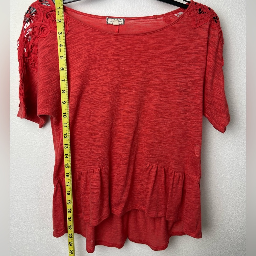 Coral crotchet short sleeve top BUNDLE TO SAVE